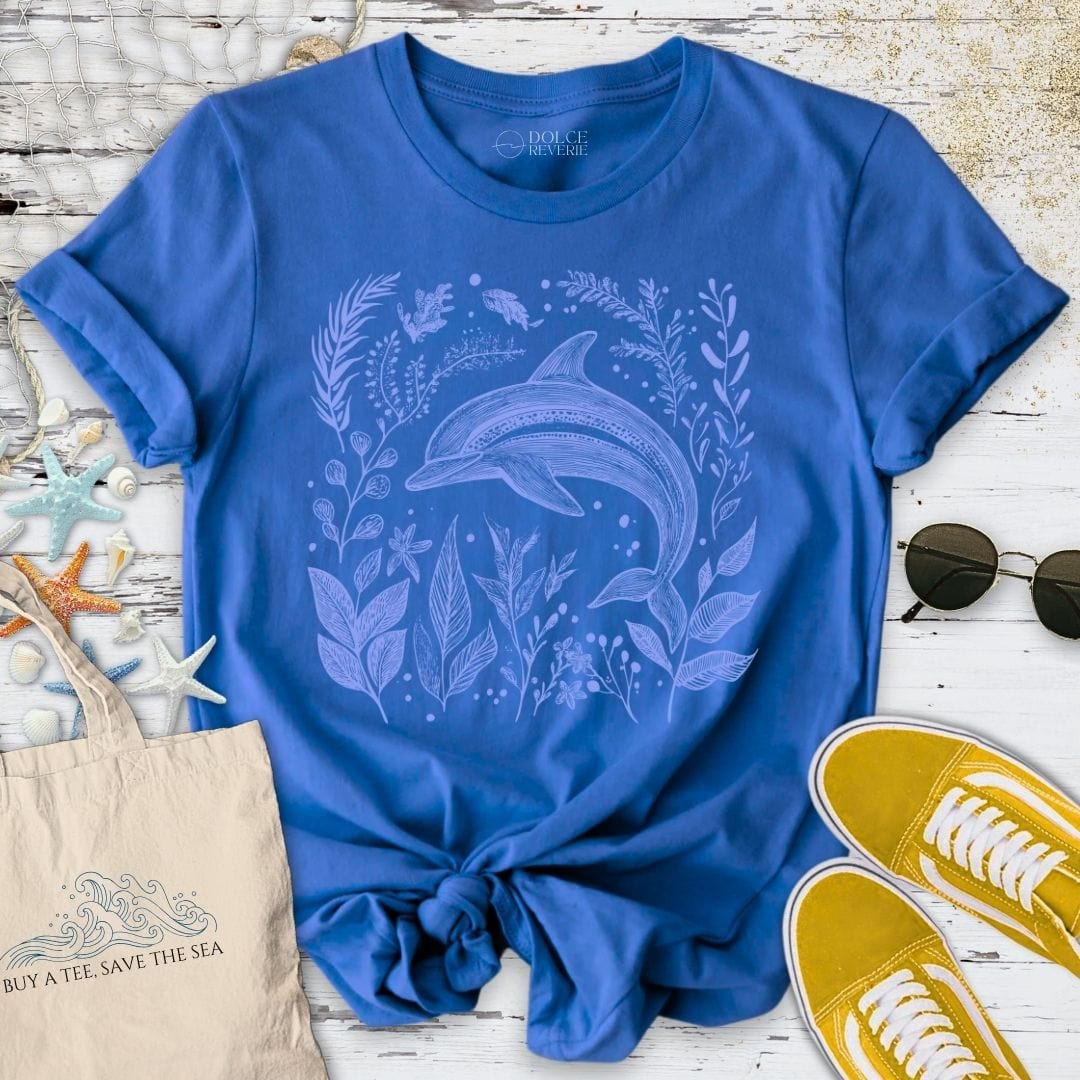 Dolphin & Plants T-Shirt Royal / S