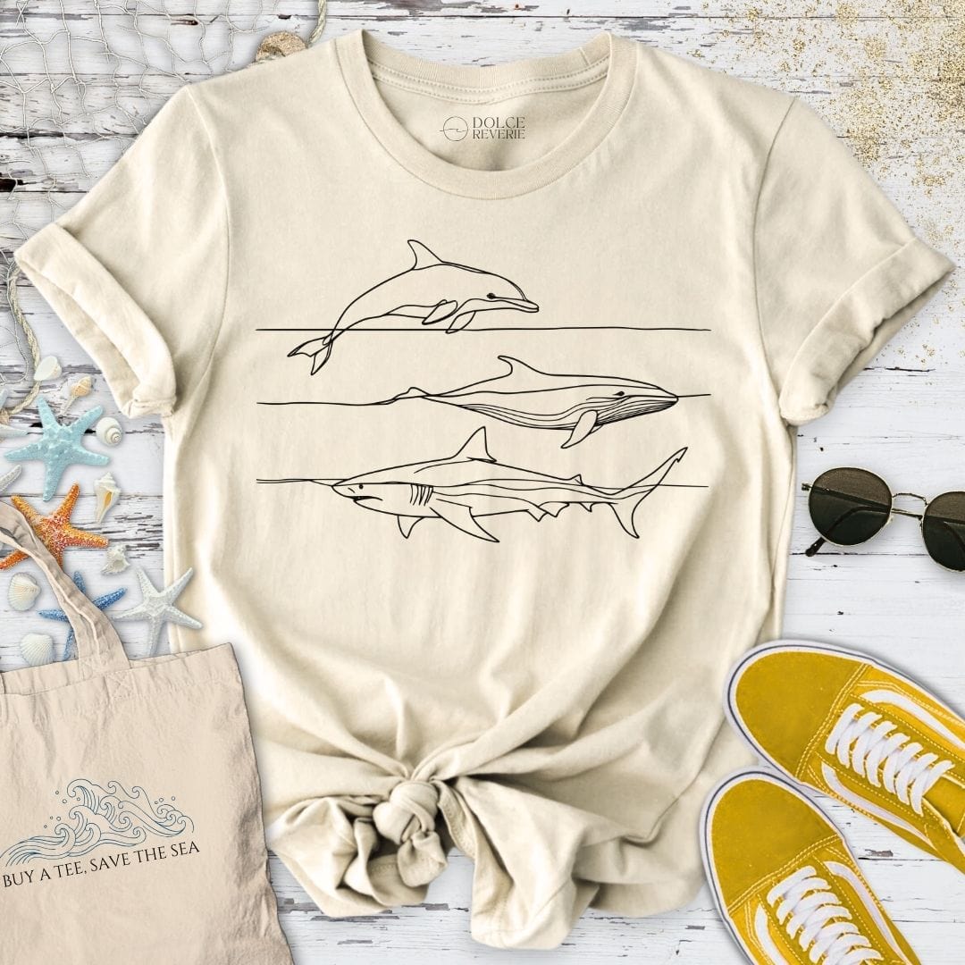 Dolphin Whale & Shark T-Shirt Natural / S