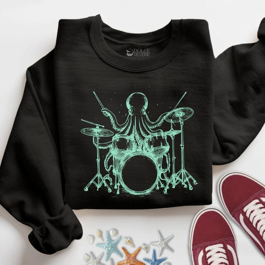 Drummer Octopus Sweatshirt S / Black