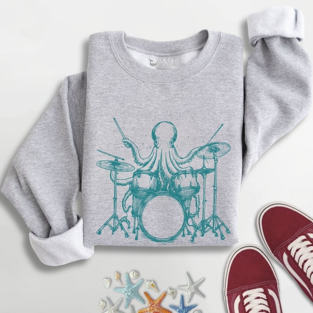 Drummer Octopus Sweatshirt S / Sport Grey