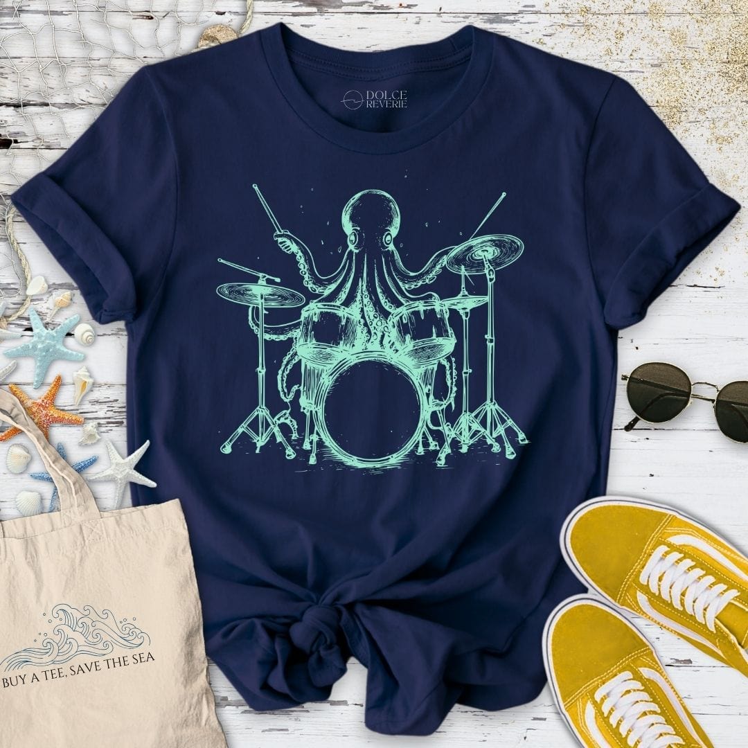 Drummer Octopus T-Shirt Navy / S