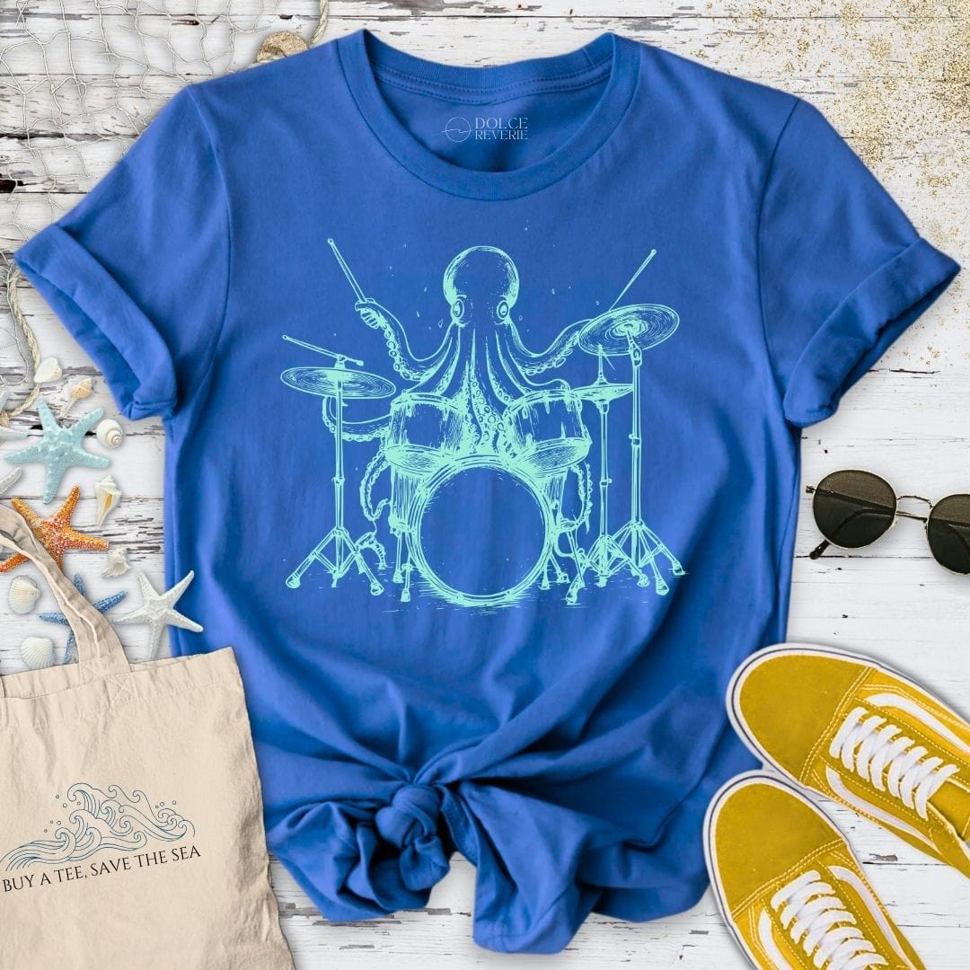 Drummer Octopus T-Shirt Royal / S