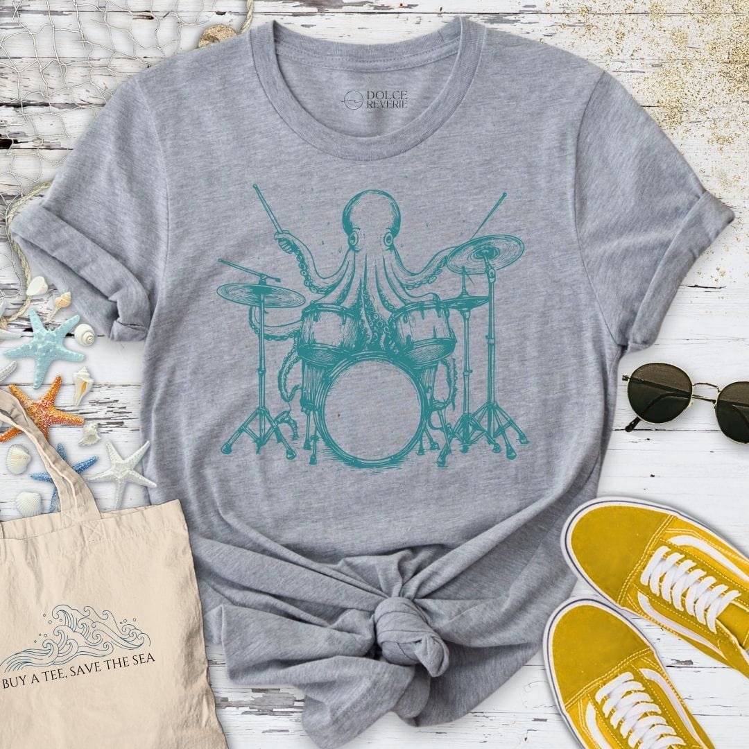 Drummer Octopus T-Shirt Sport Grey / S
