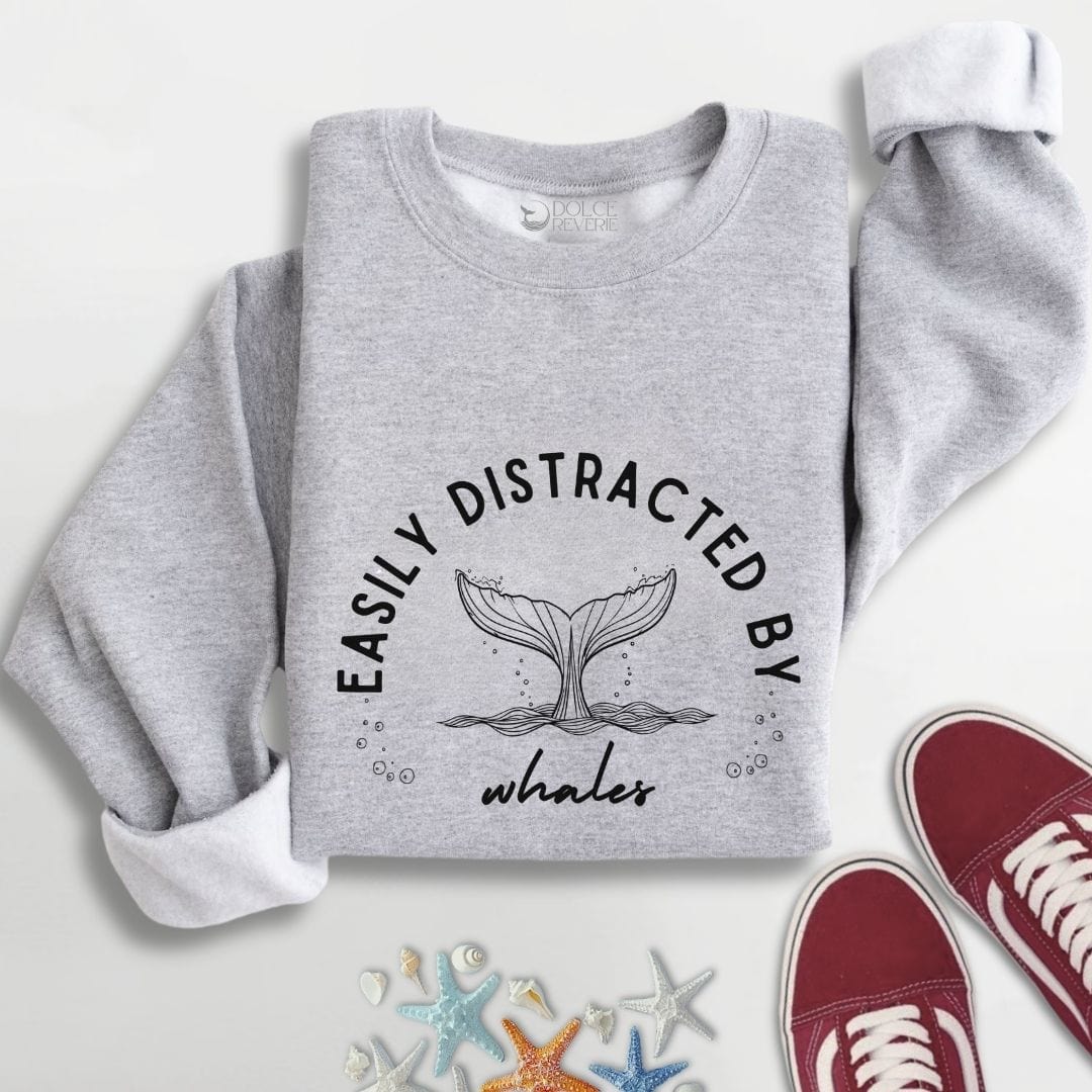 Easily Distracted By Whales Sweatshirt S / Sport Grey