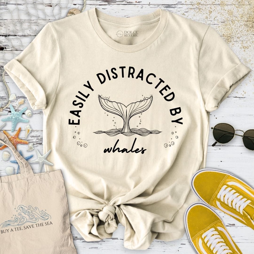 Easily Distracted By Whales T-Shirt Natural / S