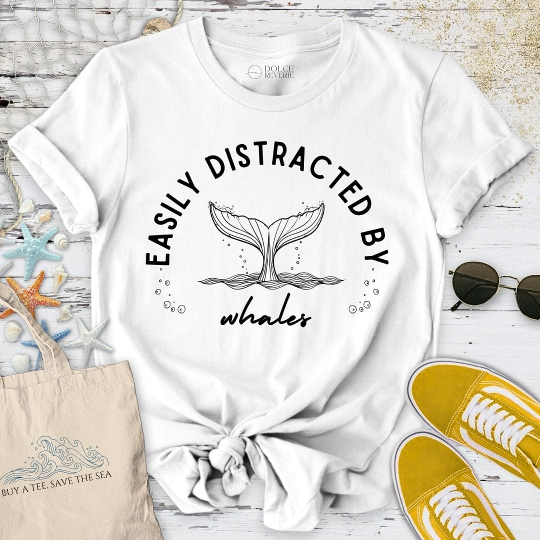 Easily Distracted By Whales T-Shirt White / S