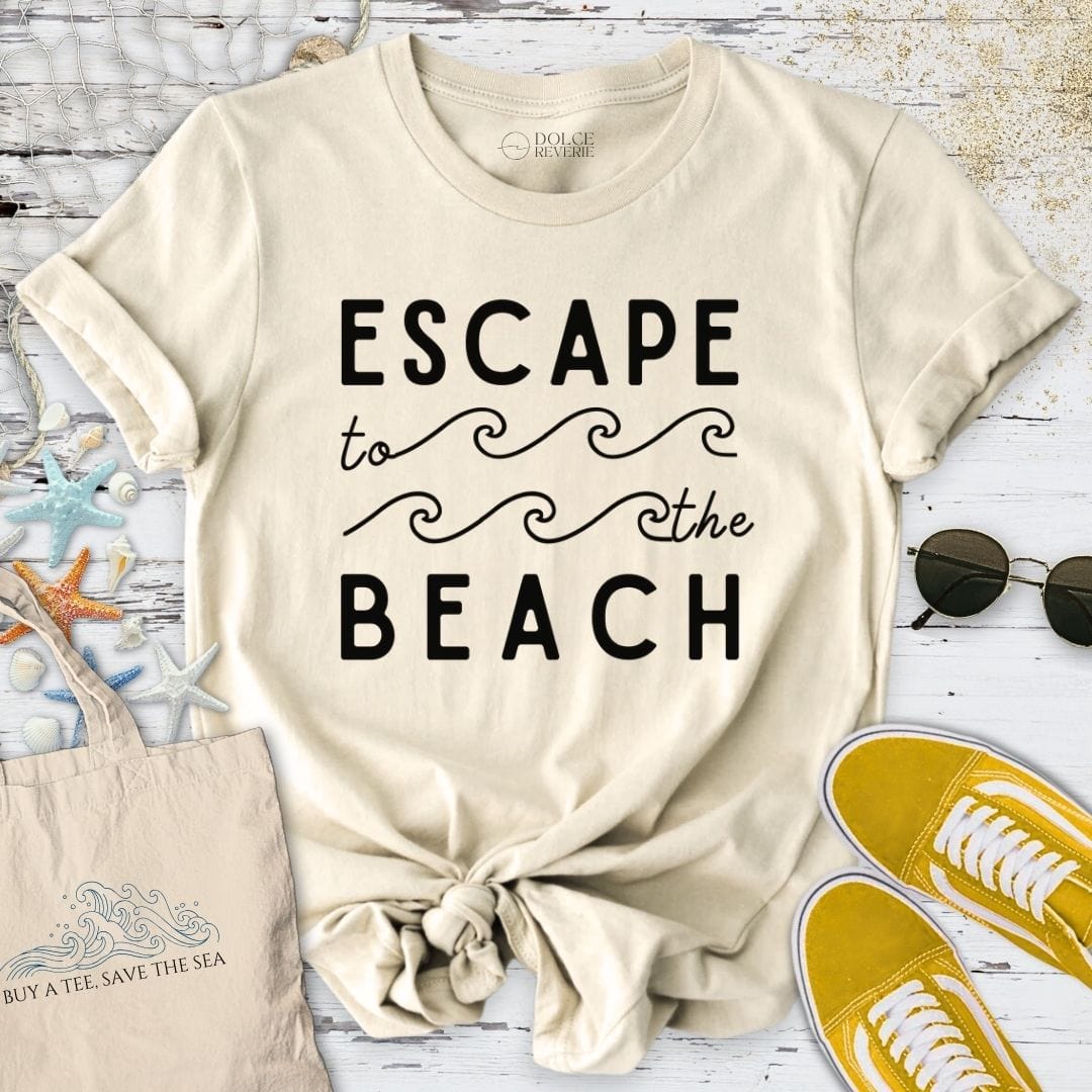 Escape To The Beach T-Shirt Natural / S