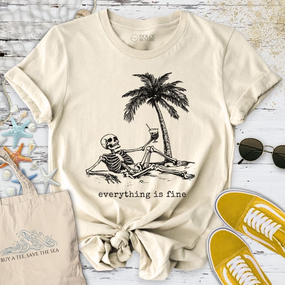 Everything Is Fine Skeleton T-Shirt Natural / S