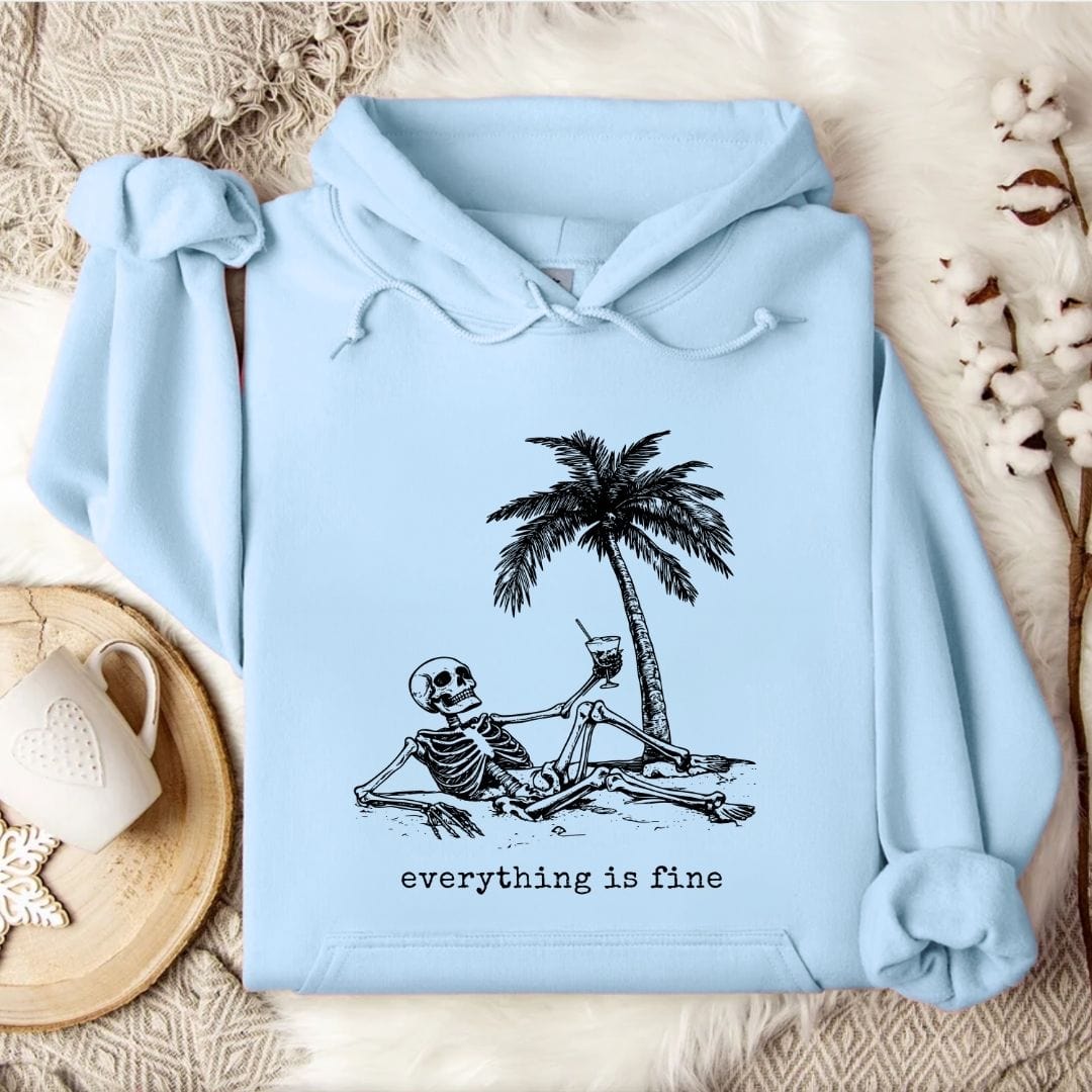 Everything's Fine Hoodie Light Blue / S