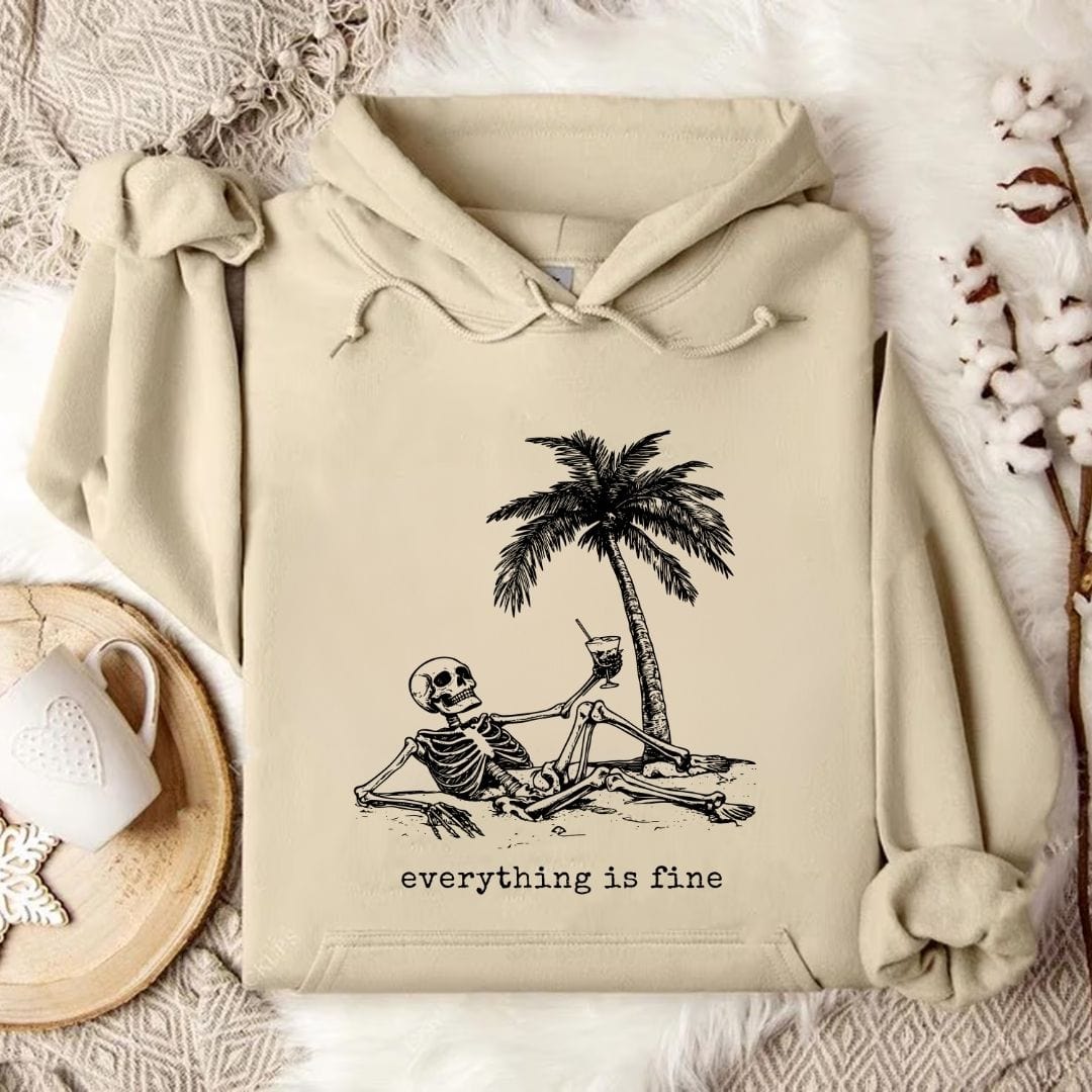 Everything's Fine Hoodie Sand / S