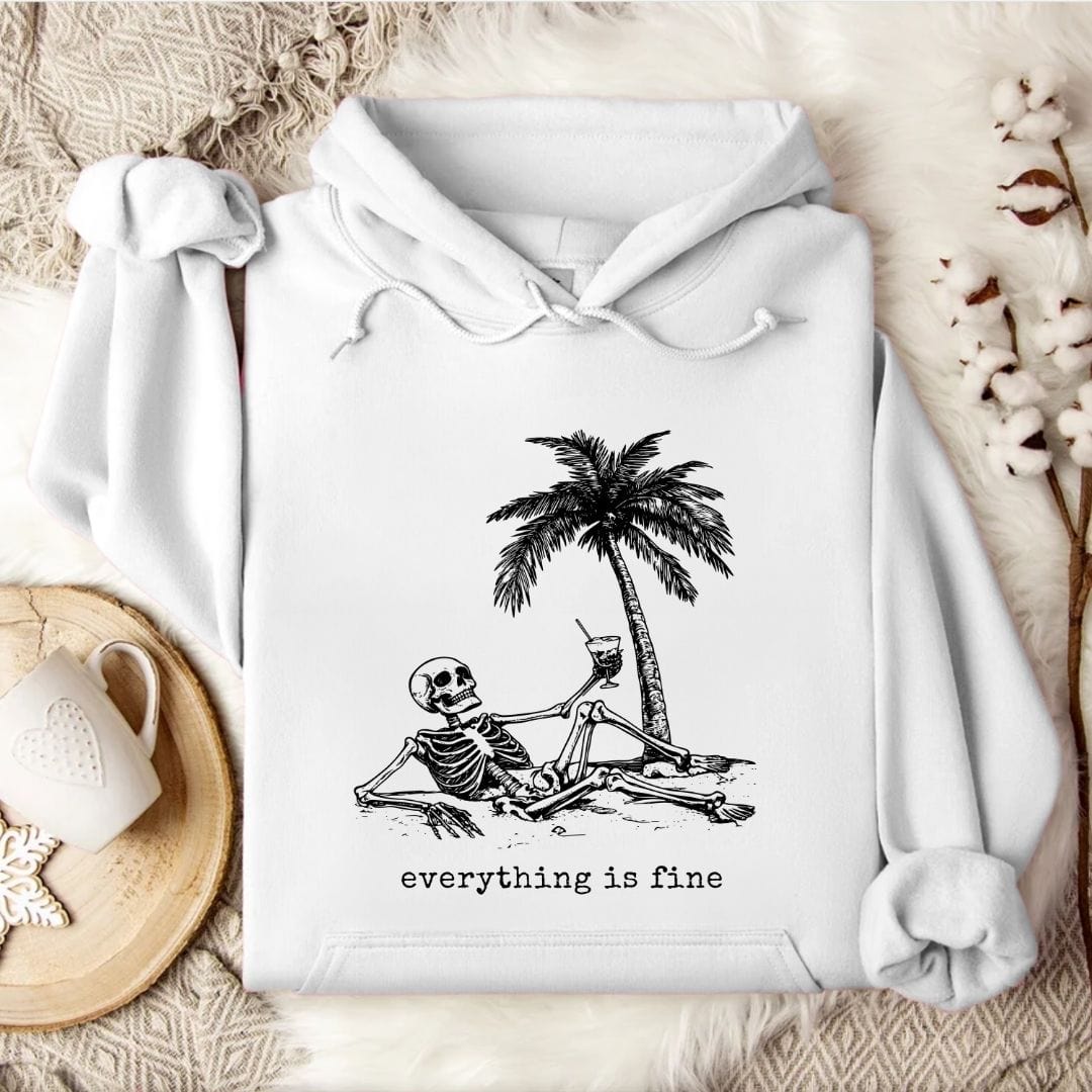 Everything's Fine Hoodie White / S