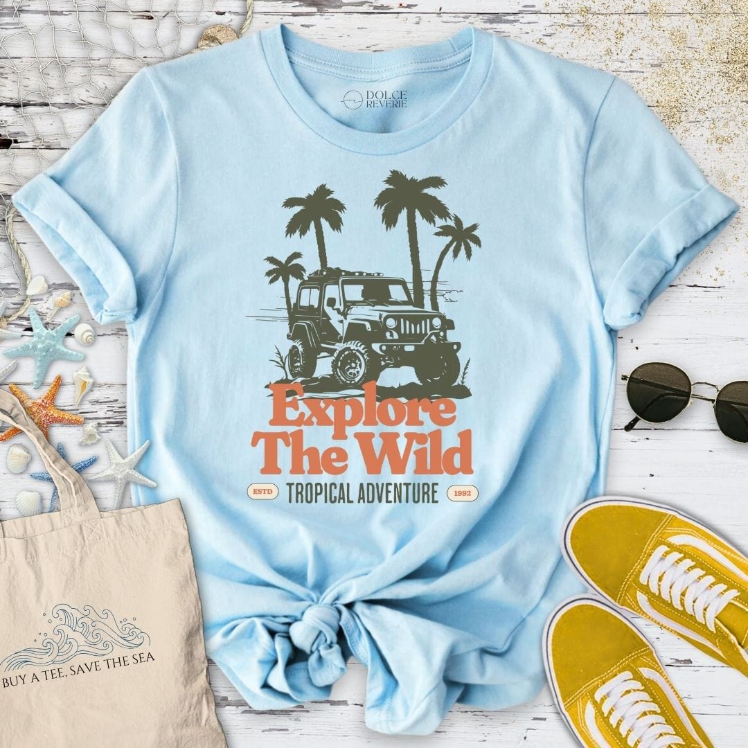 Explore The Wild T-Shirt Light Blue / S