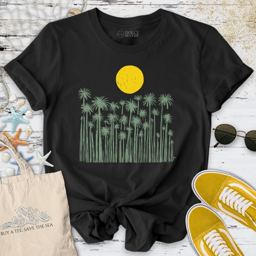 Field of Palmtrees T-Shirt Black / S