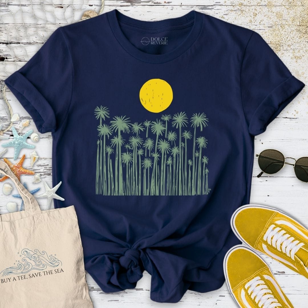 Field of Palmtrees T-Shirt Navy / S