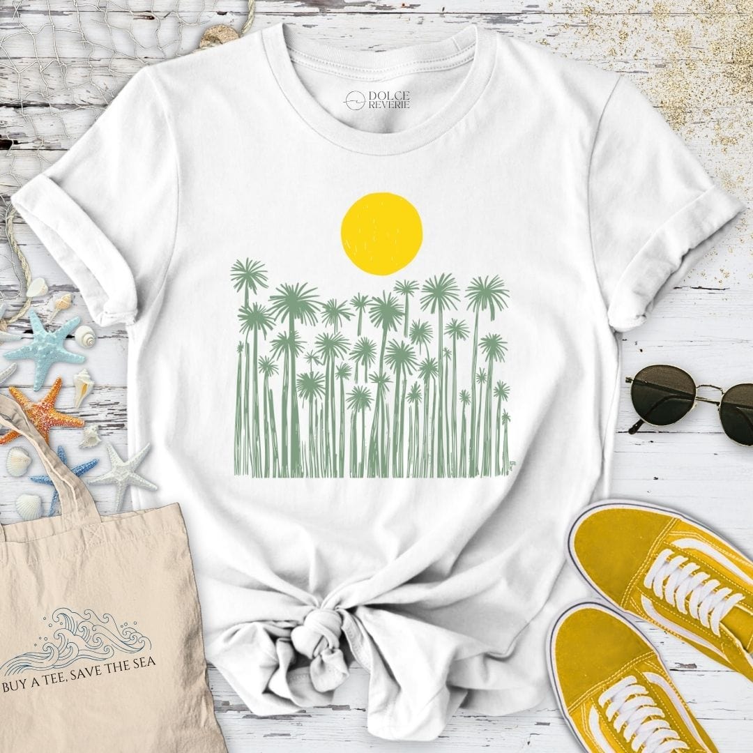 Field of Palmtrees T-Shirt White / S