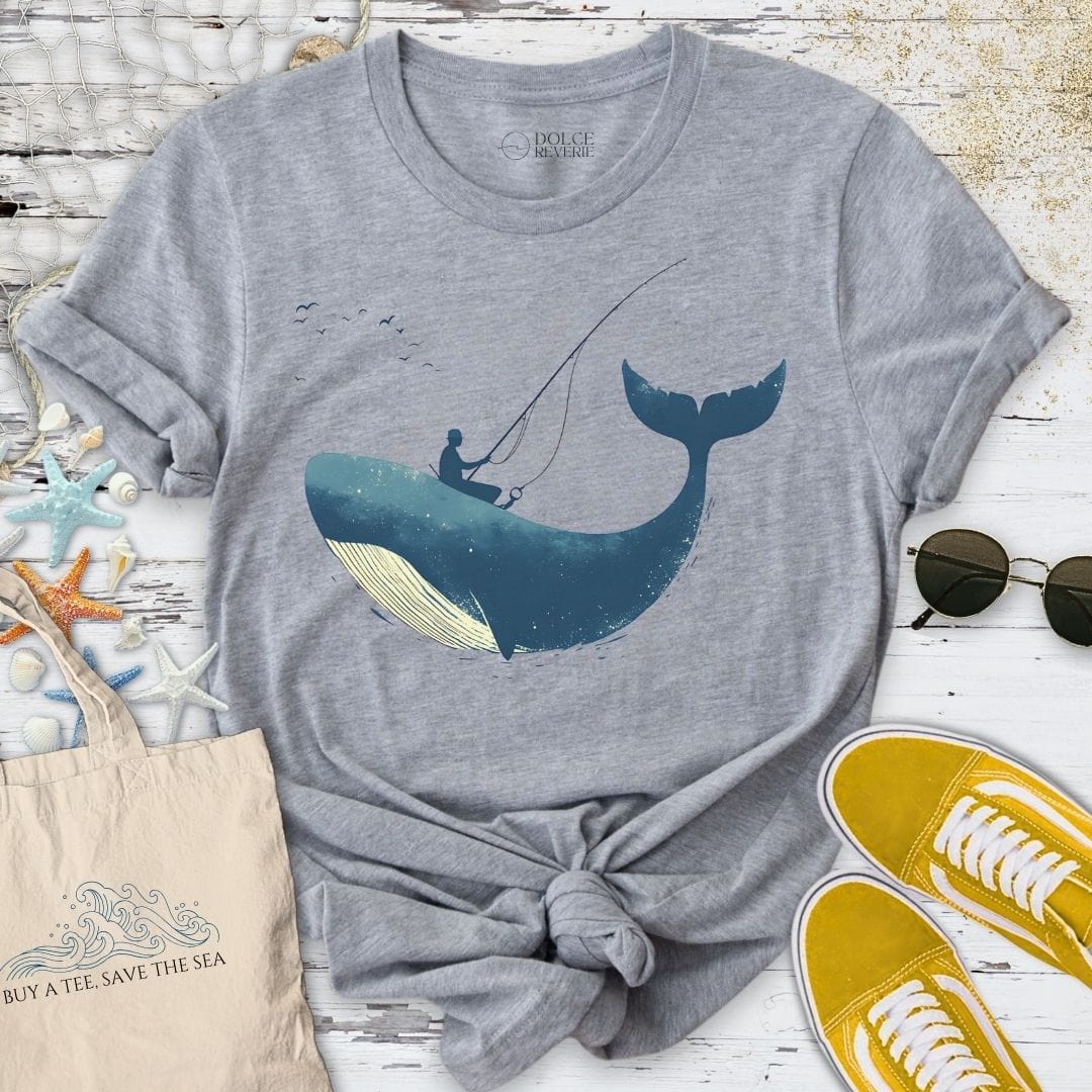 Fishing Whale T-Shirt Sport Grey / S