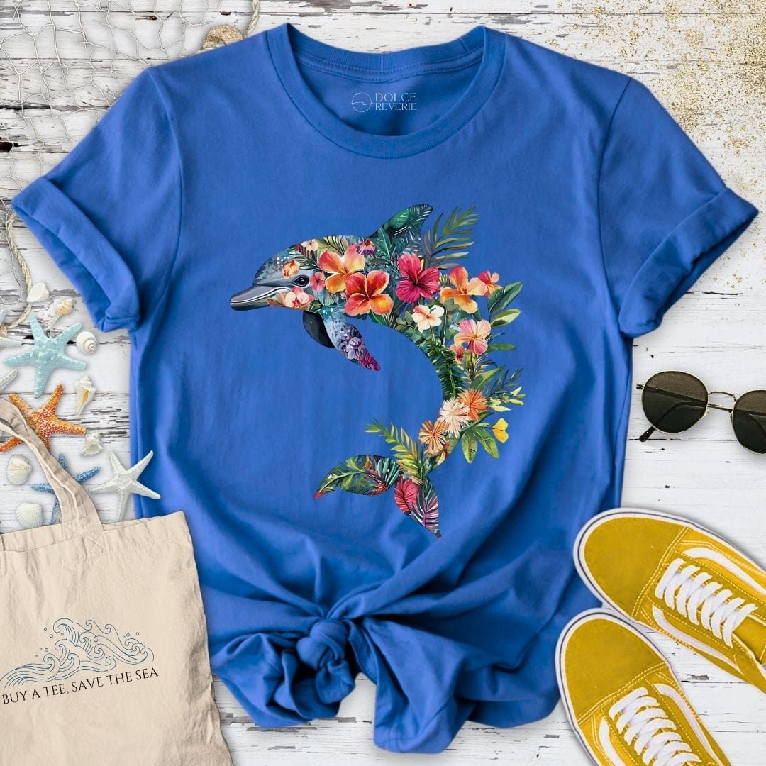 Floral Dolphin T-Shirt Royal / S