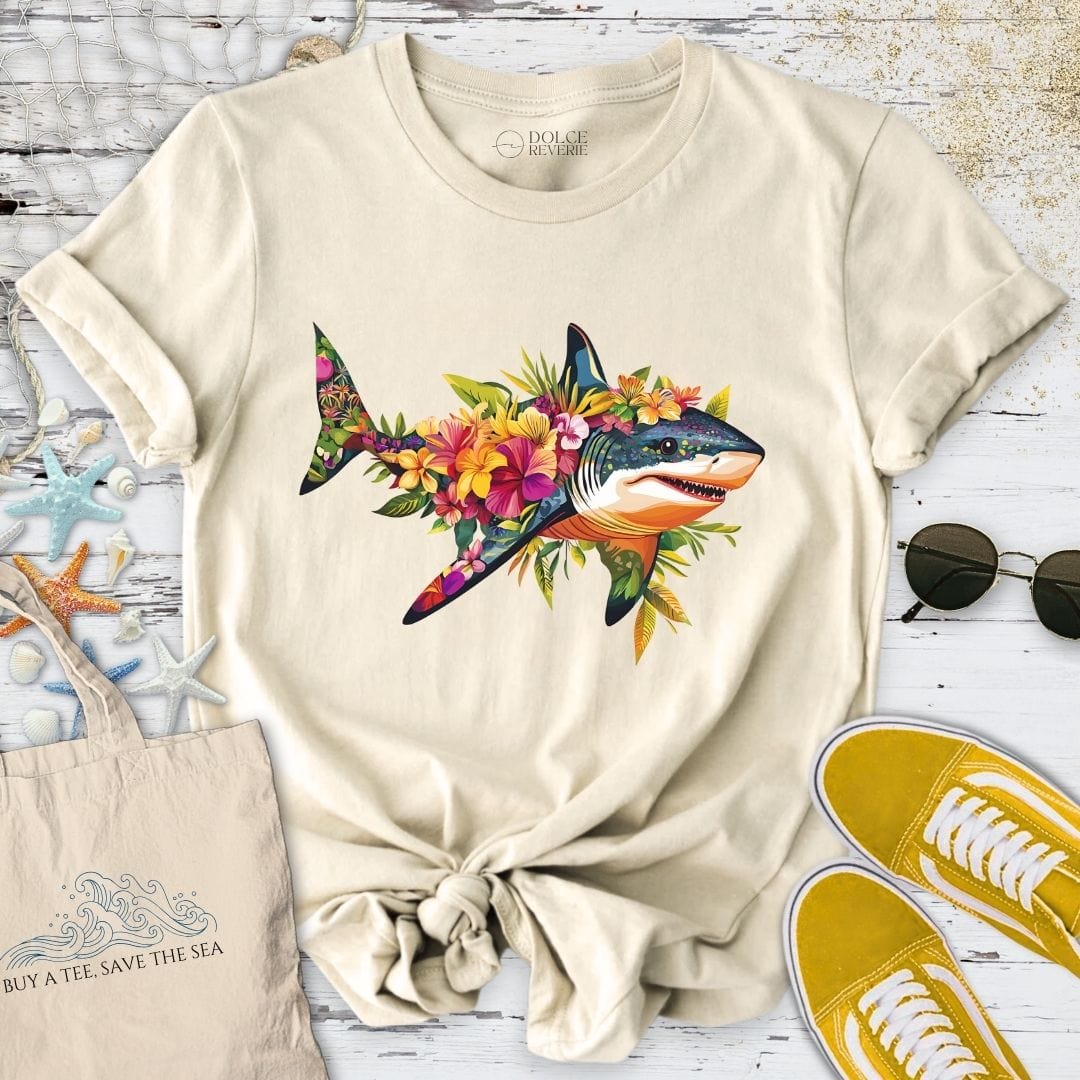 Floral Shark T-Shirt Natural / S