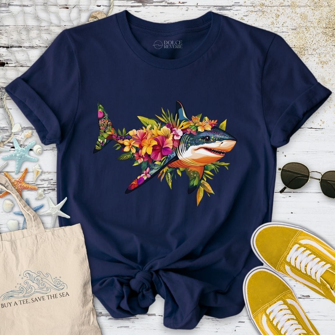 Floral Shark T-Shirt Navy / S