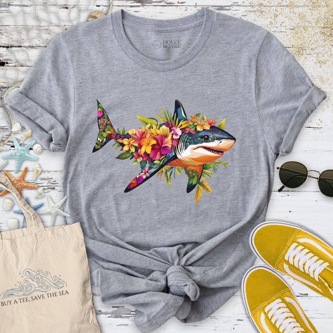 Floral Shark T-Shirt Sport Grey / S