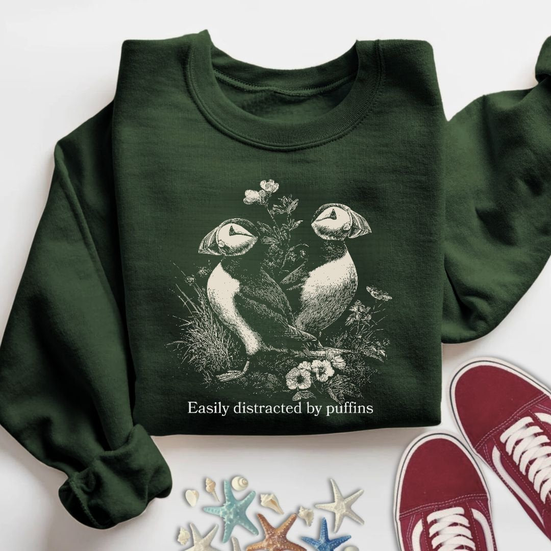 Distracted By Puffins Sweatshirt