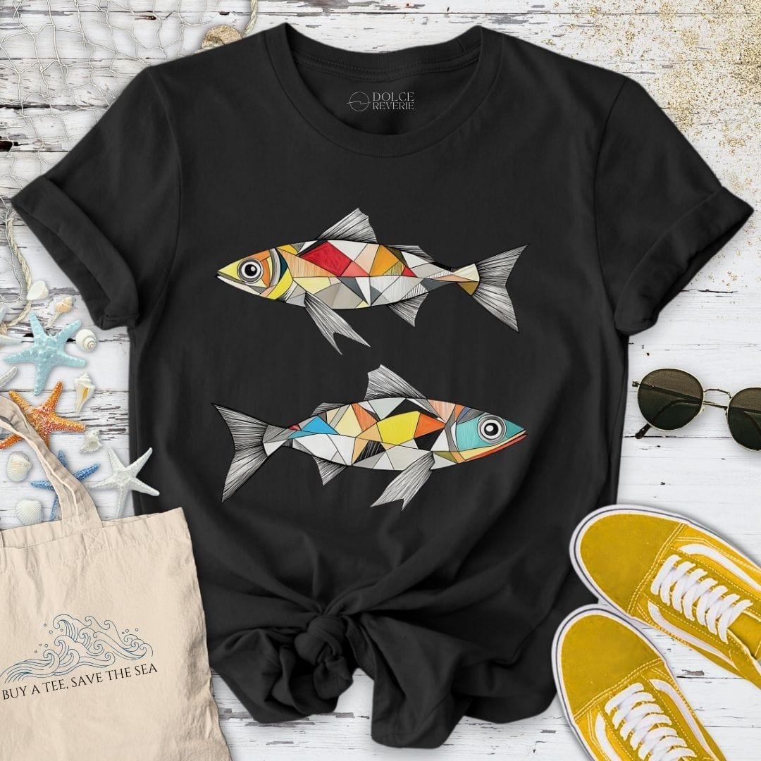 Geometric Sardines T-Shirt Black / S