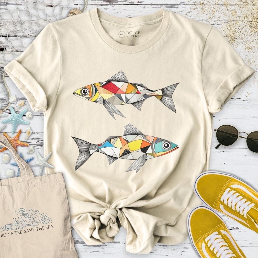 Geometric Sardines T-Shirt Natural / S
