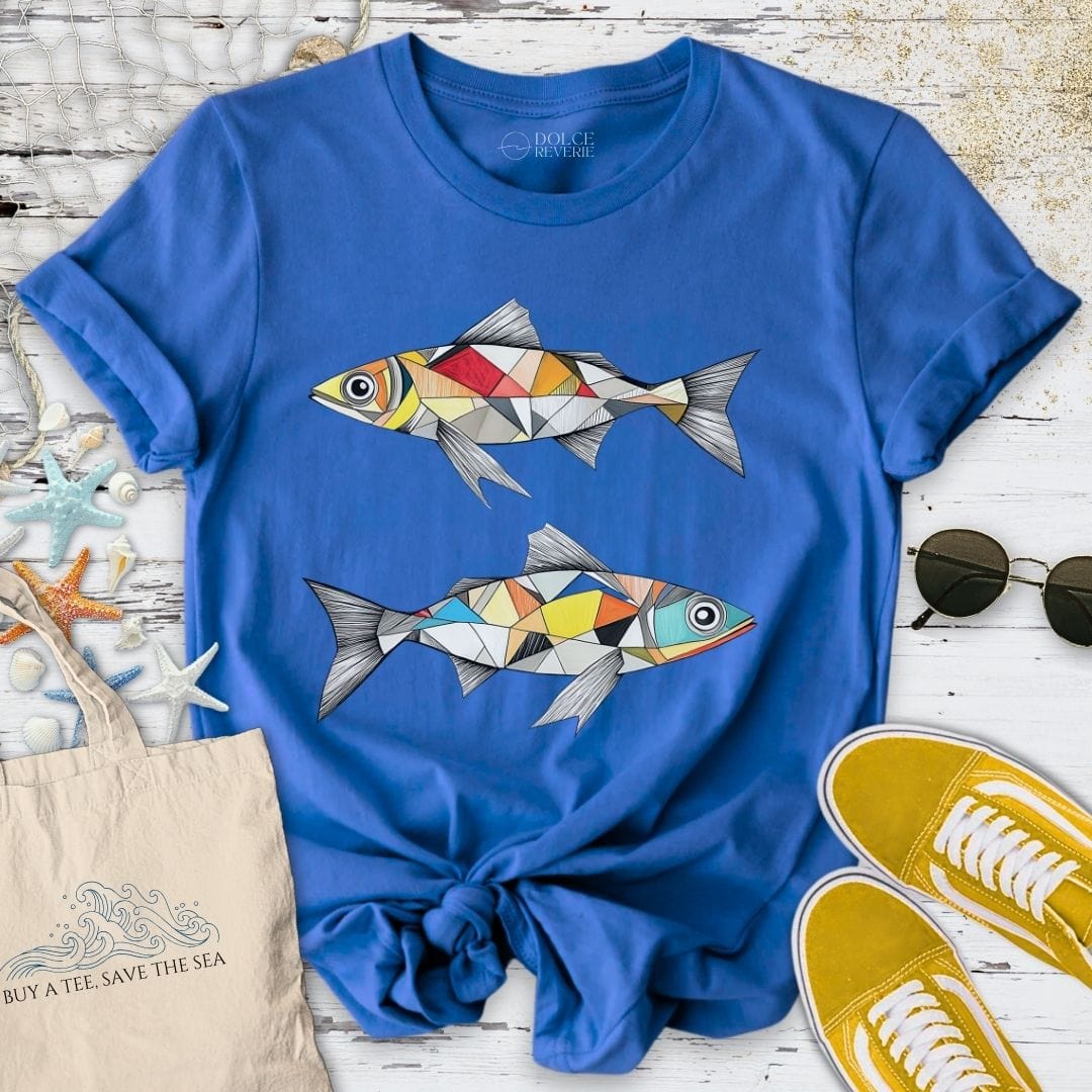 Geometric Sardines T-Shirt Royal / S