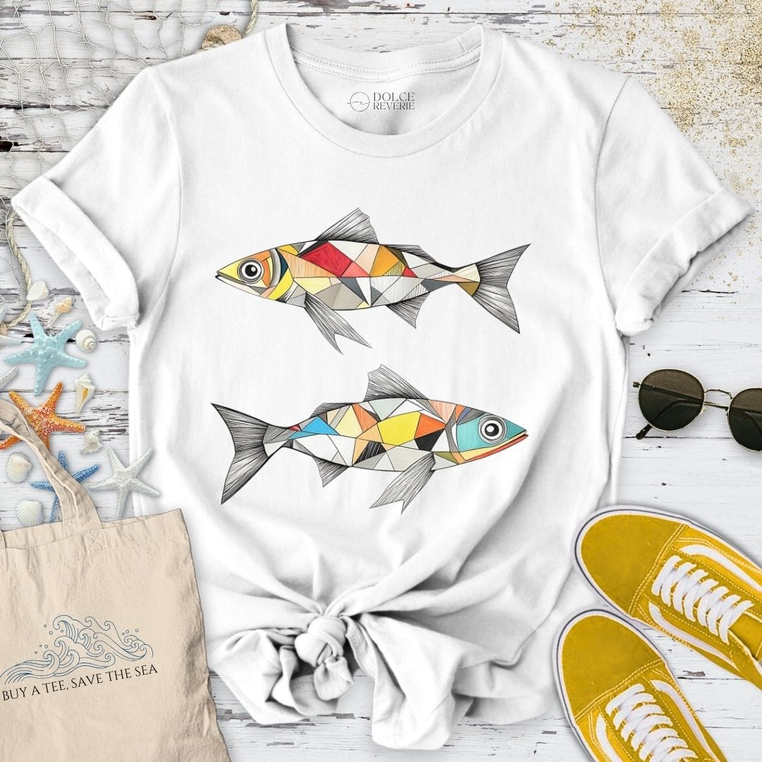 Geometric Sardines T-Shirt White / S