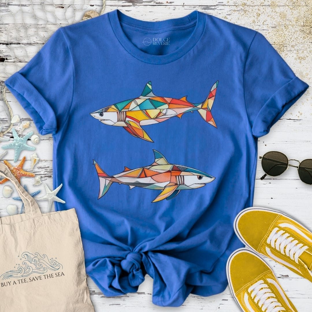 Geometric Sharks T-Shirt Royal / S