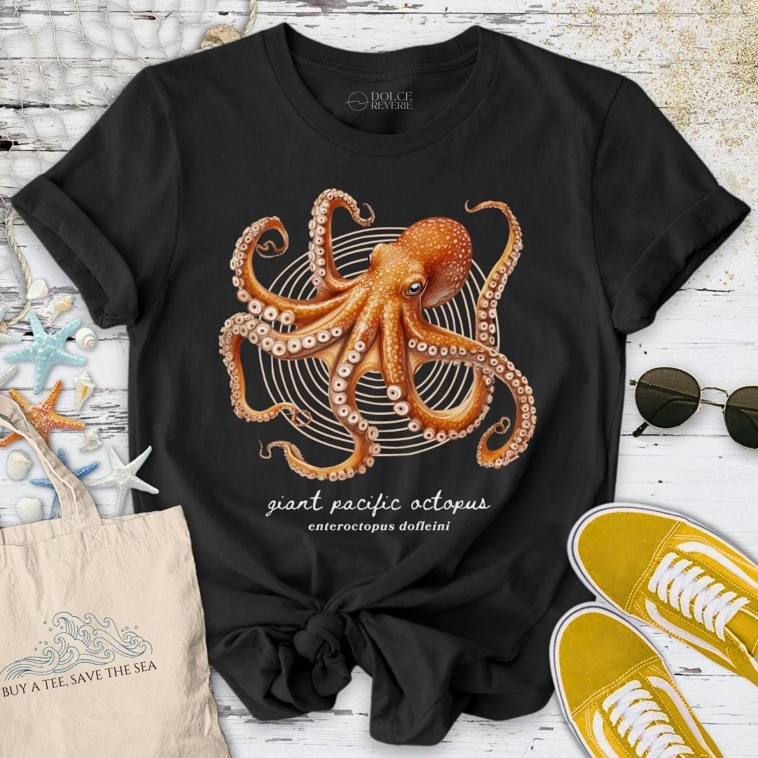 Giant Pacific Octopus Artist Series T-Shirt Black / S
