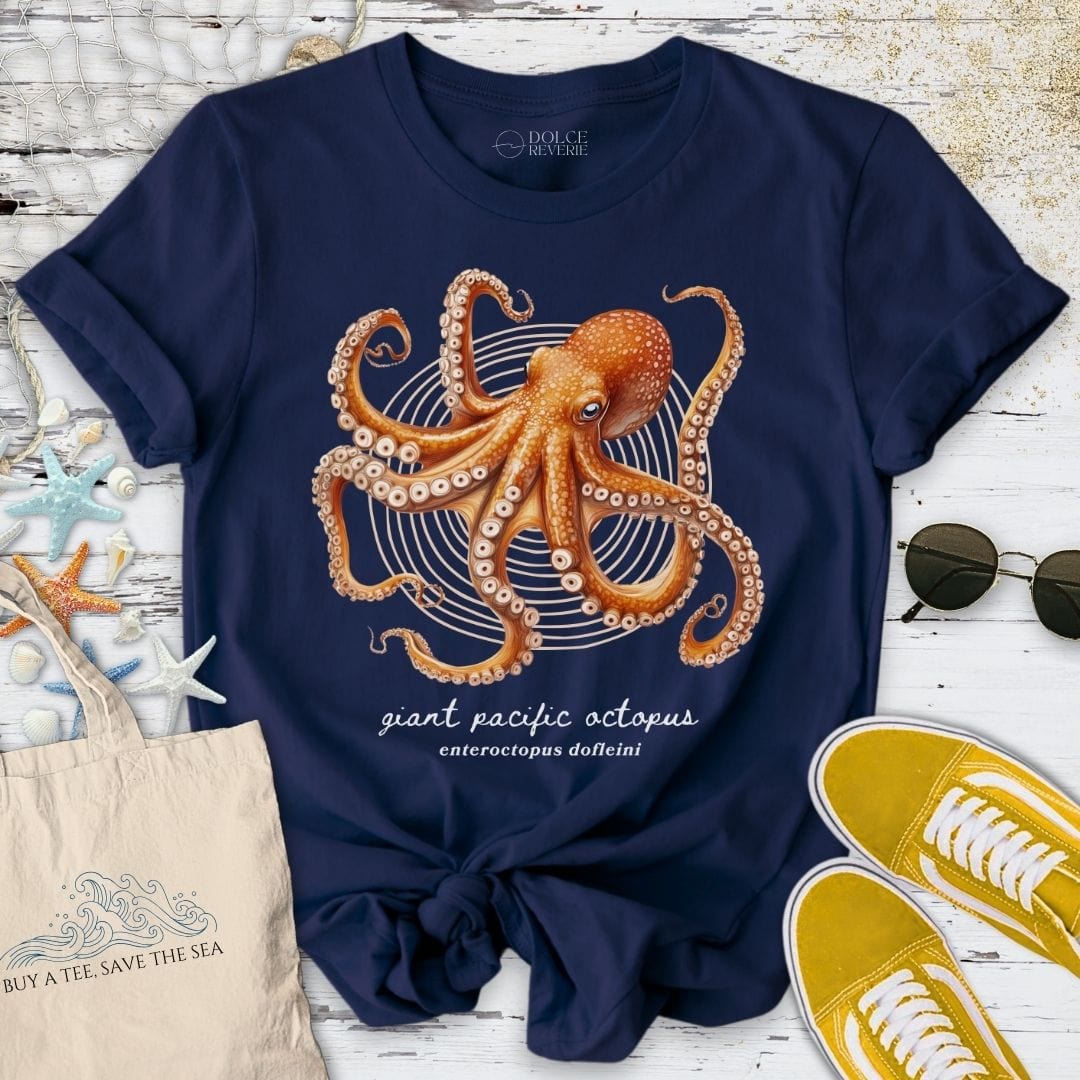 Giant Pacific Octopus Artist Series T-Shirt Navy / S
