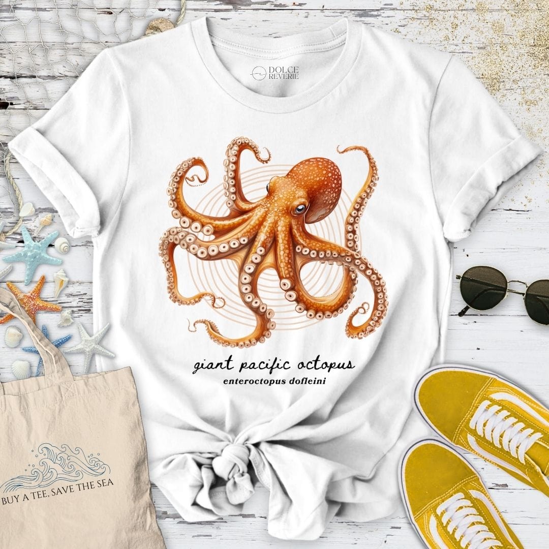 Giant Pacific Octopus Artist Series T-Shirt White / S