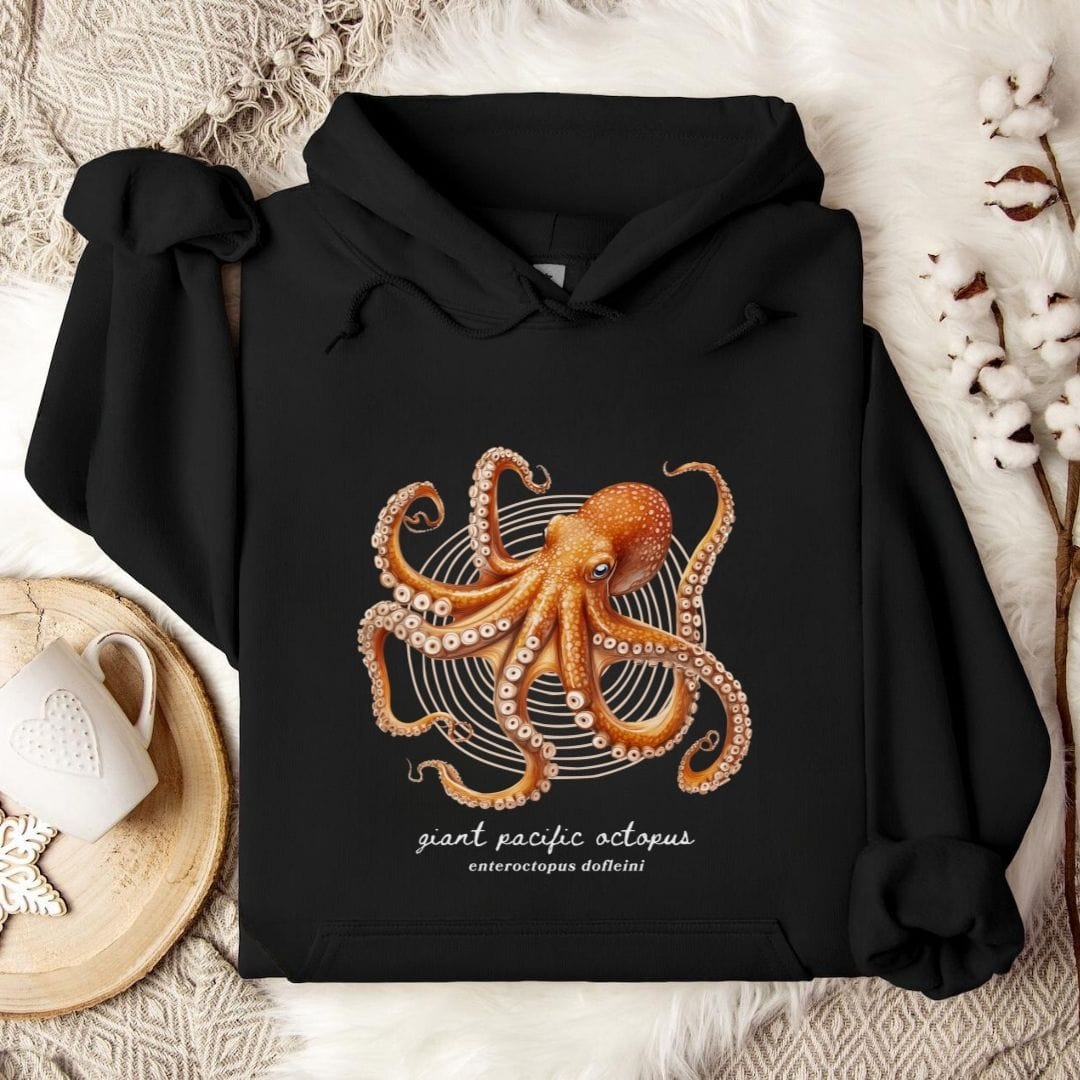 Giant Pacific Octopus Hoodie Black / S