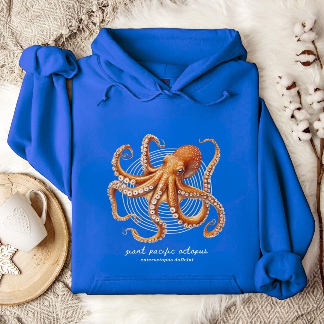 Giant Pacific Octopus Hoodie Royal / S