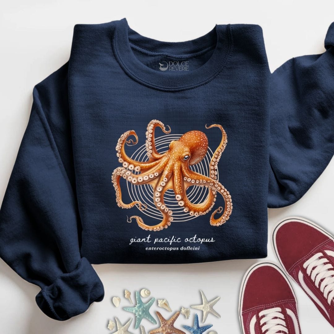 Giant Pacific Octopus Sweatshirt S / Navy