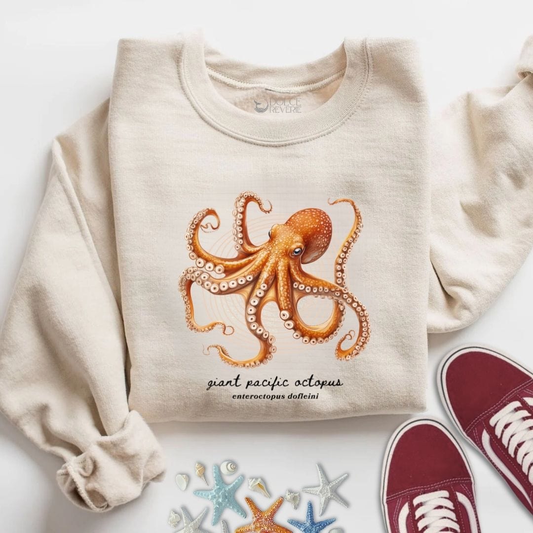 Giant Pacific Octopus Sweatshirt S / Sand