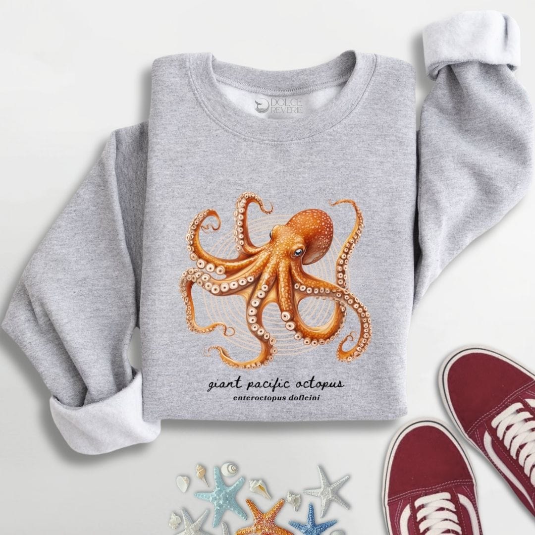 Giant Pacific Octopus Sweatshirt S / Sport Grey