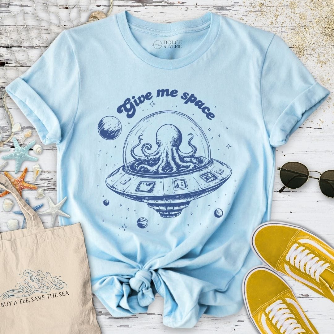 Give Me Space Octopus T-Shirt Light Blue / S