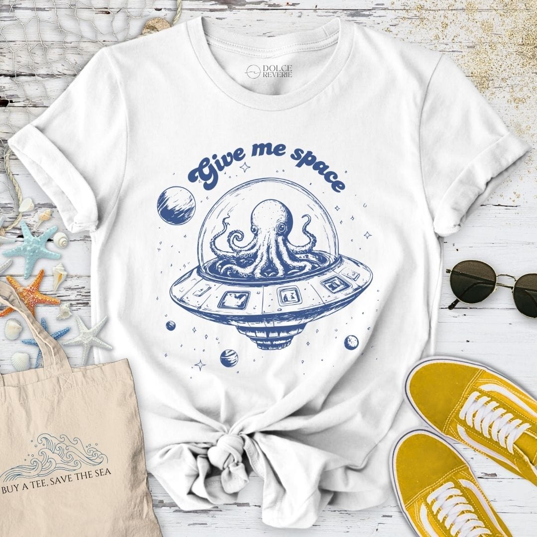 Give Me Space Octopus T-Shirt White / S