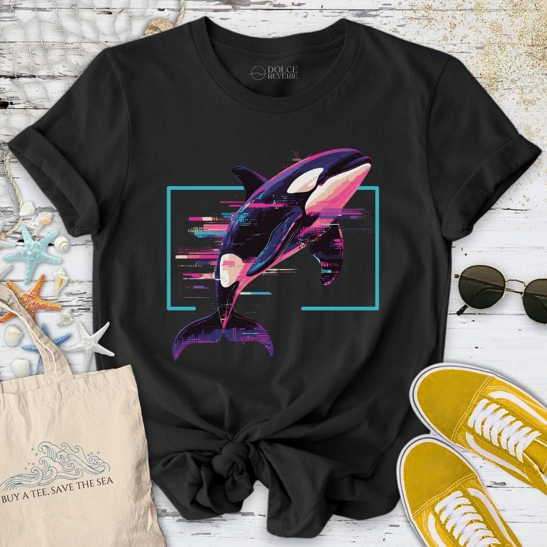 Glitchy Orca T-Shirt Black / S