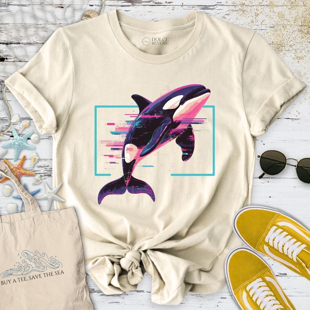 Glitchy Orca T-Shirt Natural / S