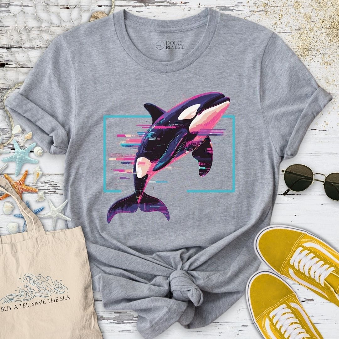 Glitchy Orca T-Shirt Sport Grey / S