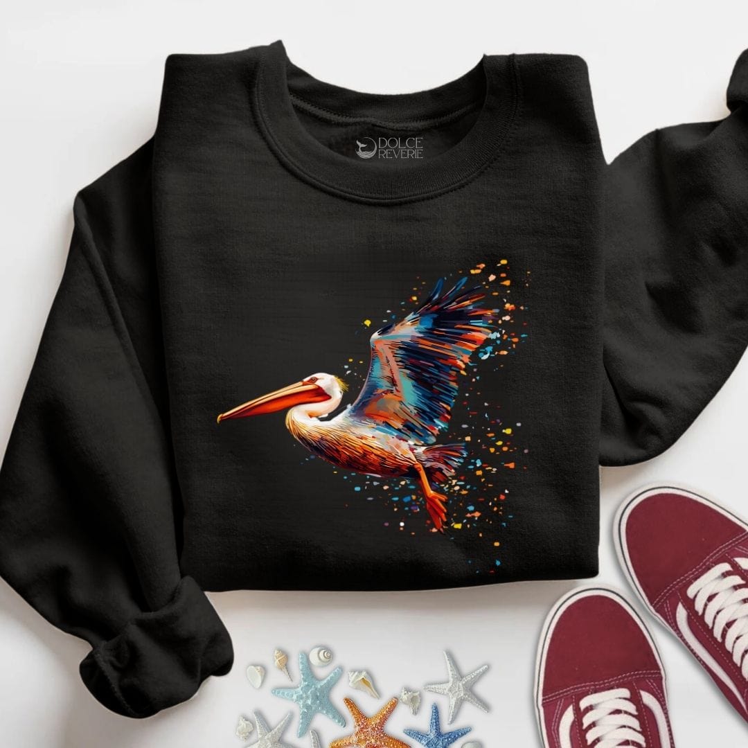 Glitchy Pelican Sweatshirt S / Black