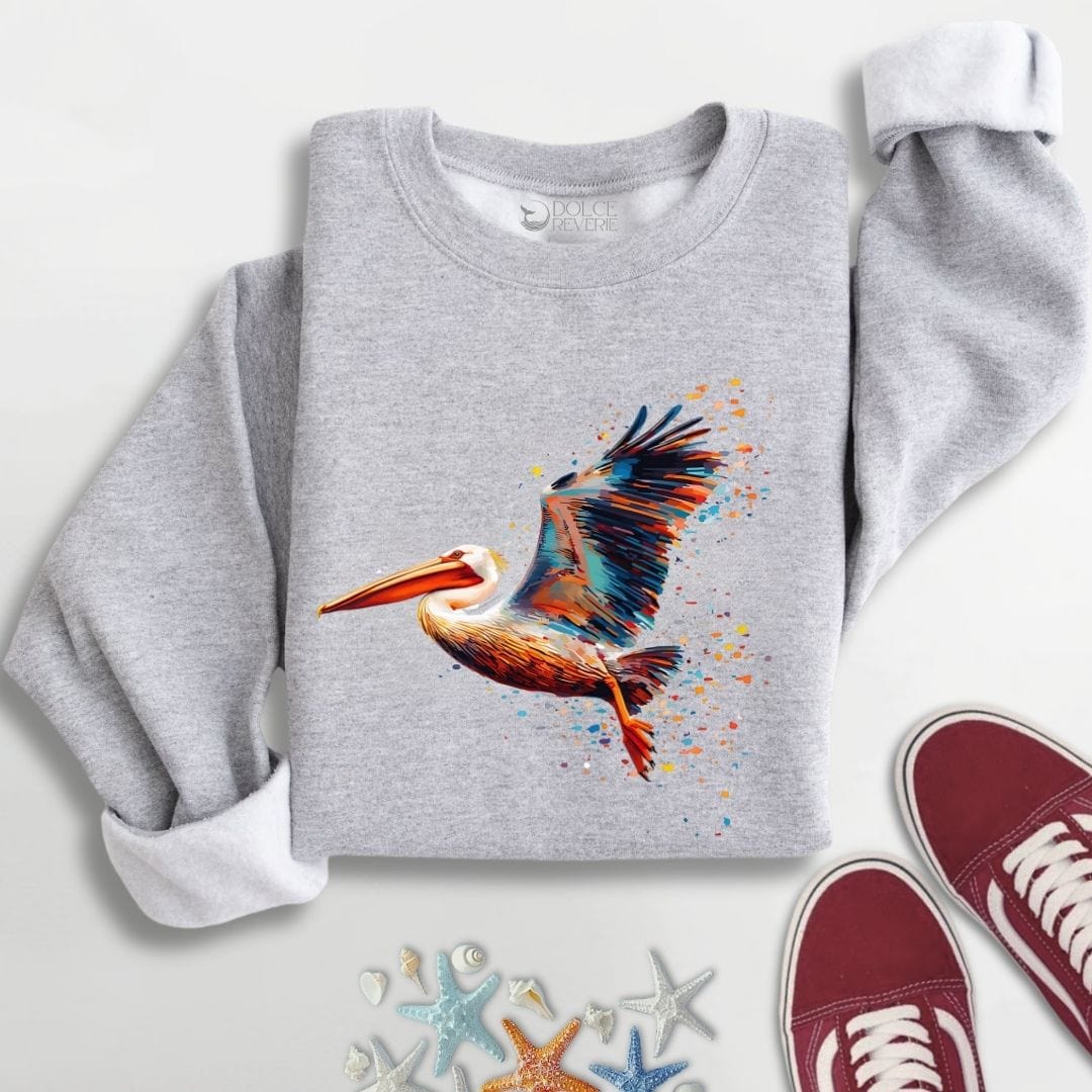 Glitchy Pelican Sweatshirt S / Sport Grey