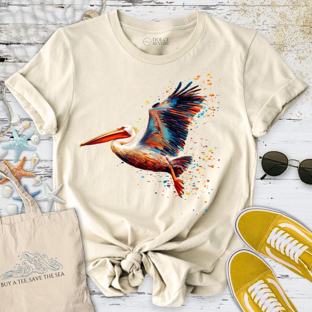 Glitchy Pelican T-Shirt Natural / S