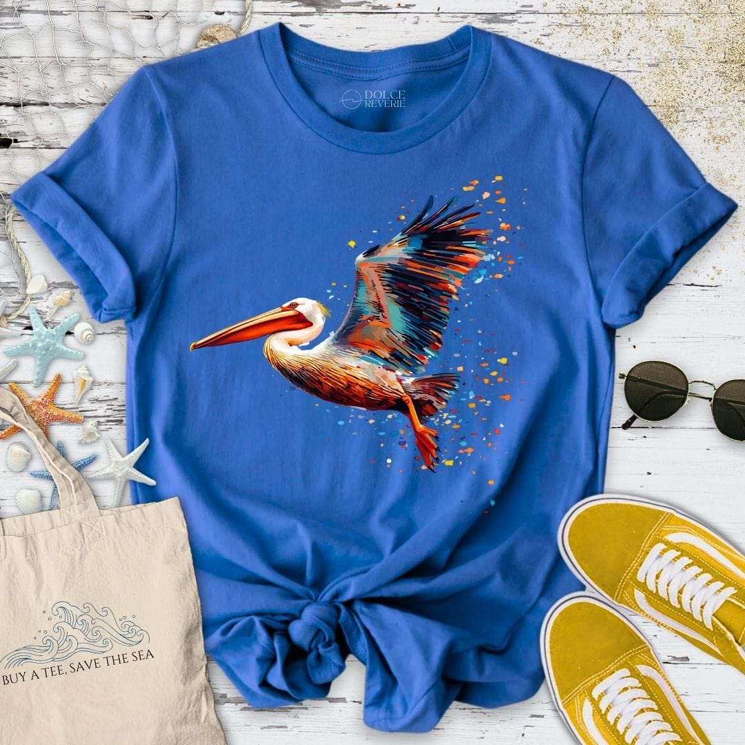 Glitchy Pelican T-Shirt Royal / S