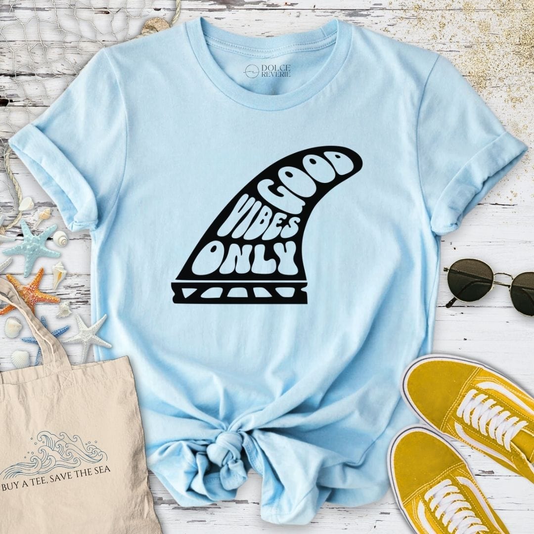 Good Vibes Fin T-Shirt Light Blue / S