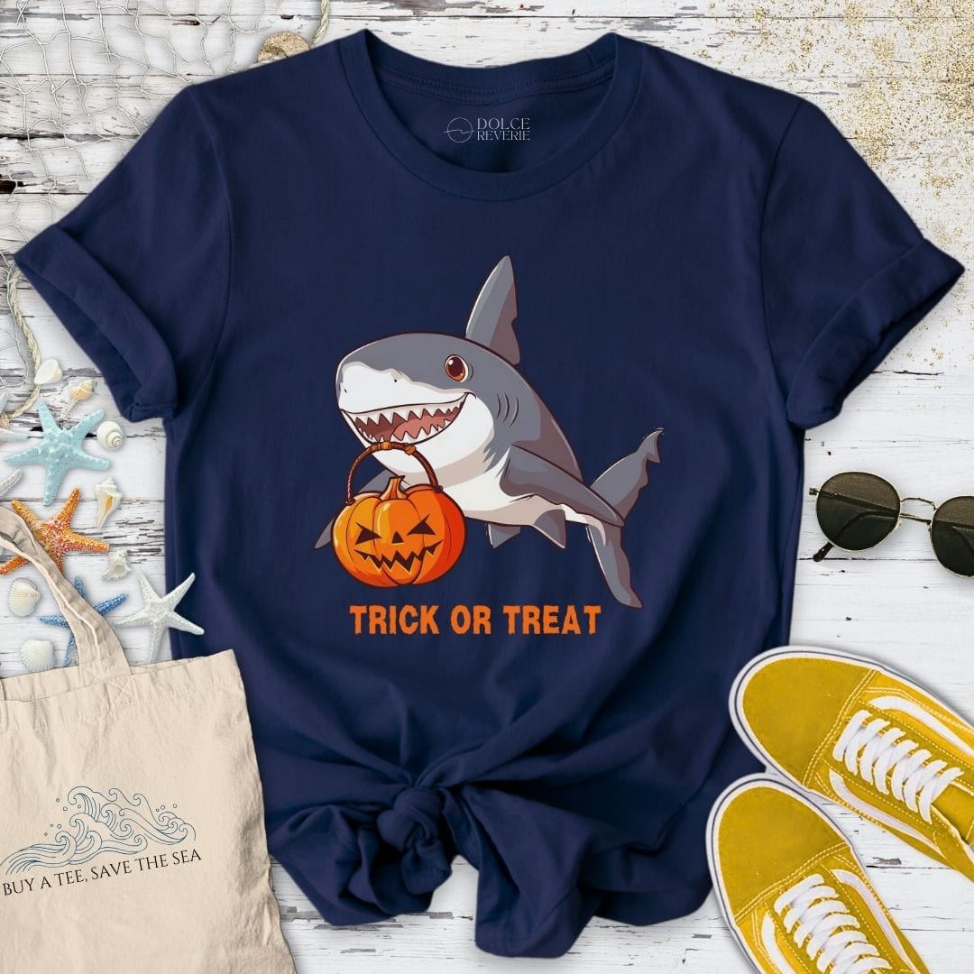 Halloween Shark T-Shirt Navy / S
