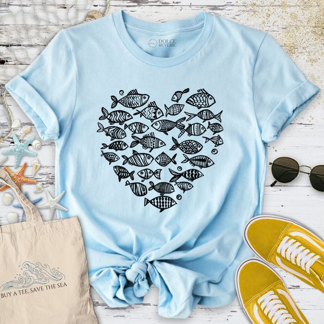 Heart of Fish T-Shirt Light Blue / S